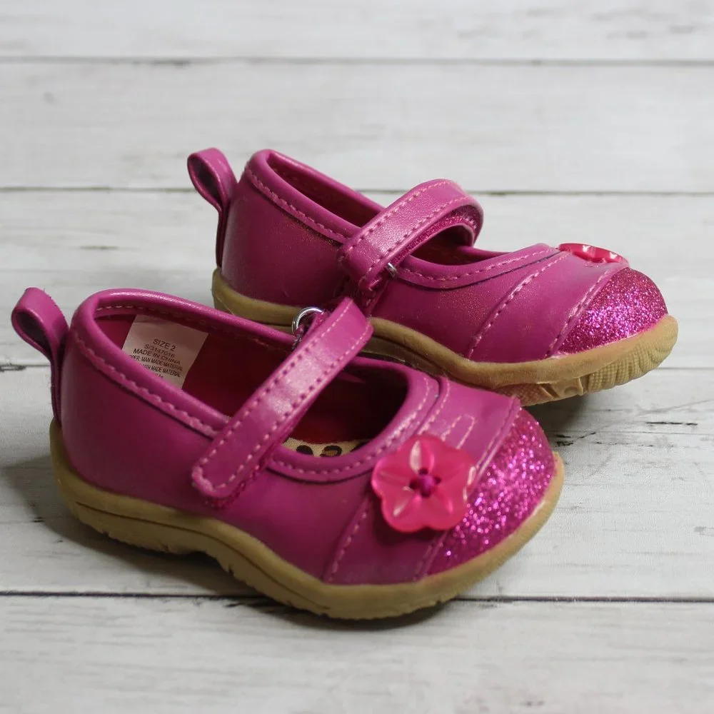 Koala Kids Baby Girl's Pink Mary Jane Casual Dress Shoes Infant Size 2